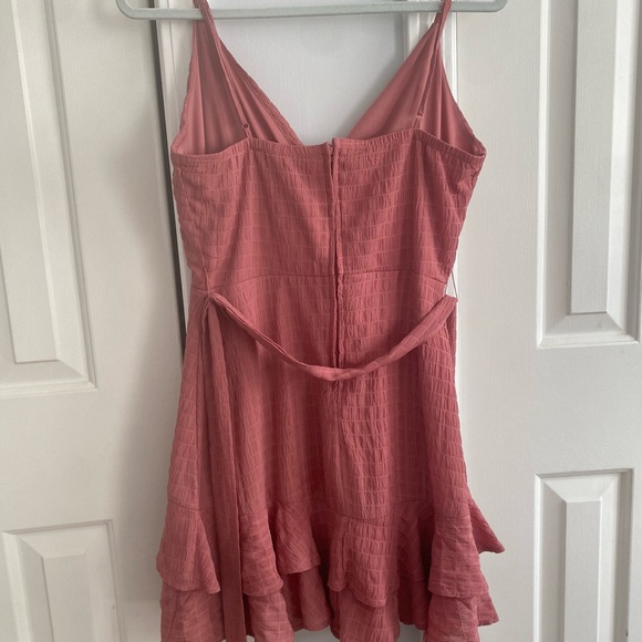 Pink Ruffle Wrap Dress - Picture 5 of 6